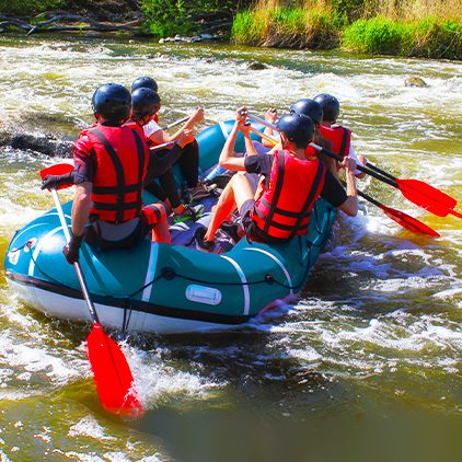 rafting while visiting the best golf resort in Michigan, Treetops