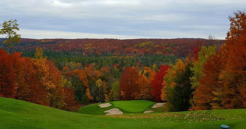 Golf course with fall color